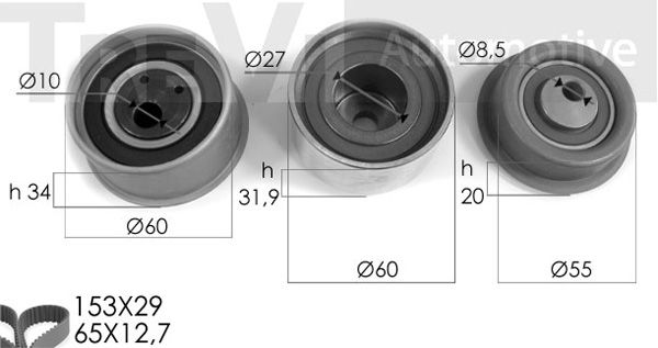 TREVI AUTOMOTIVE Zobsiksnas komplekts KD1035